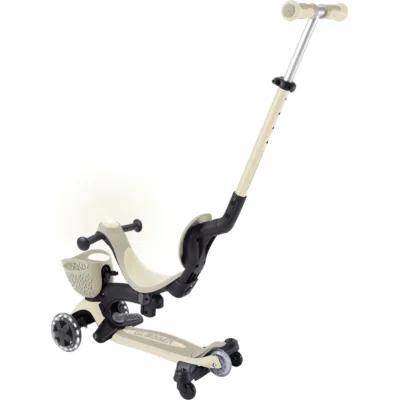 Globber Go Up Baby 360 Scooter, Işıklı, Koyu Bej