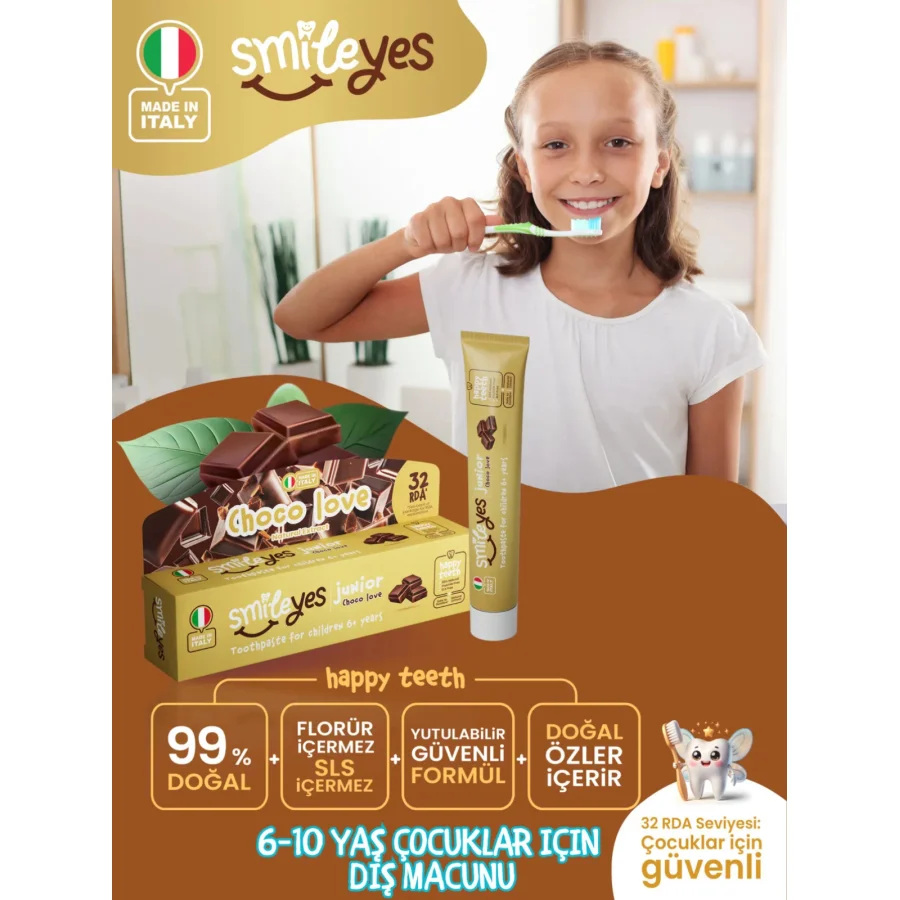 Smileyes Junior Diş Macunu 6+ Yaş, 50 ml, Choco Love