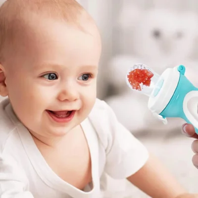 BabyJem Silikon Uçlu Meyve Sebze Emziği, Mavi