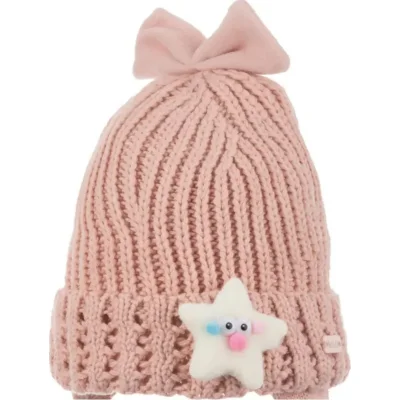Kitti Çocuk Kız Kulaklı Bere, 4-8 Yaş, Pembe