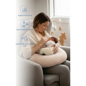 BabyJem Emzirme ve Destek Minderi, Somon, Çiçek