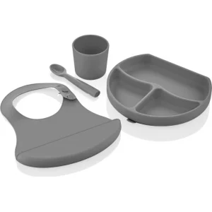BabyJem Silikon Beslenme Seti, Gri