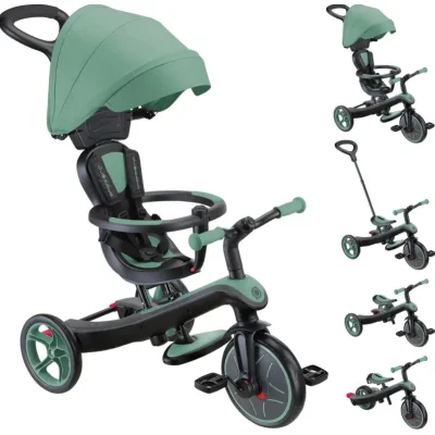 Globber Explorer 4in1 Trike Bisiklet, Zeytin Yeşili