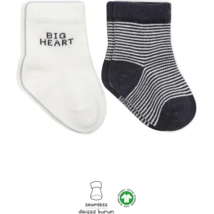 Bistyle Big Heart Penye Soket Çorap, 2'li, Antrasit