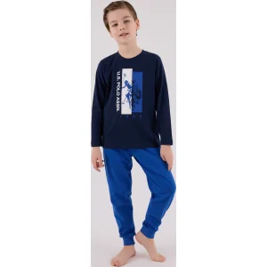 U.S. Polo Assn Uzun Kol Pijama Takım, Lacivert
