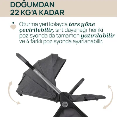 Chicco Bellagio Bebek Arabası, Black Satin