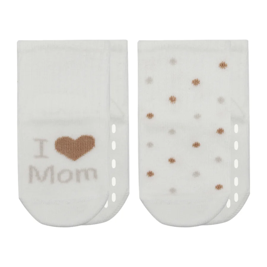 Bistyle Mom Dad Penye Kaymaz Soket Çorap, 2'li, Puan, Mom