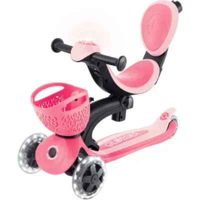 Globber Go Up Baby 360 Scooter, Işıklı, Koyu Pastel Pembe