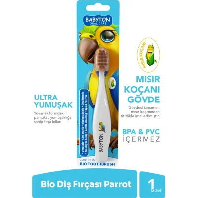 Babyton Bio Ultra Yumuşak Çocuk Diş Fırçası Papağan