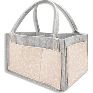 BabyJem Keçe Anne Bebek Bakım Çantası, Somon, Çiçek