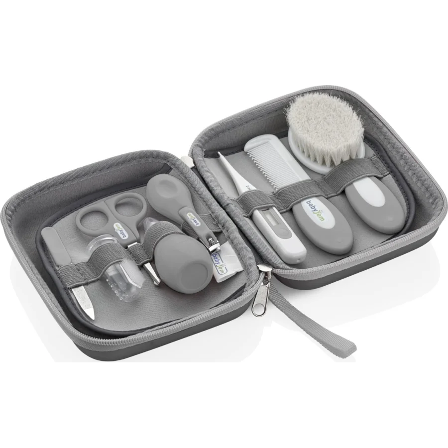 BabyJem Bebek Bakım Seti, 9 Parça, Gri