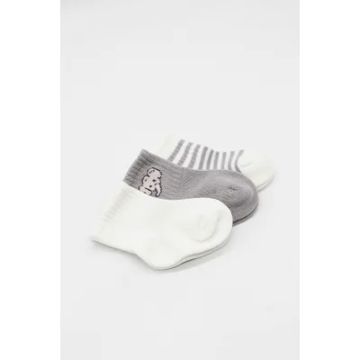Bistyle Elephant Boy Penye Soket Çorap, 3'lü, Ekru