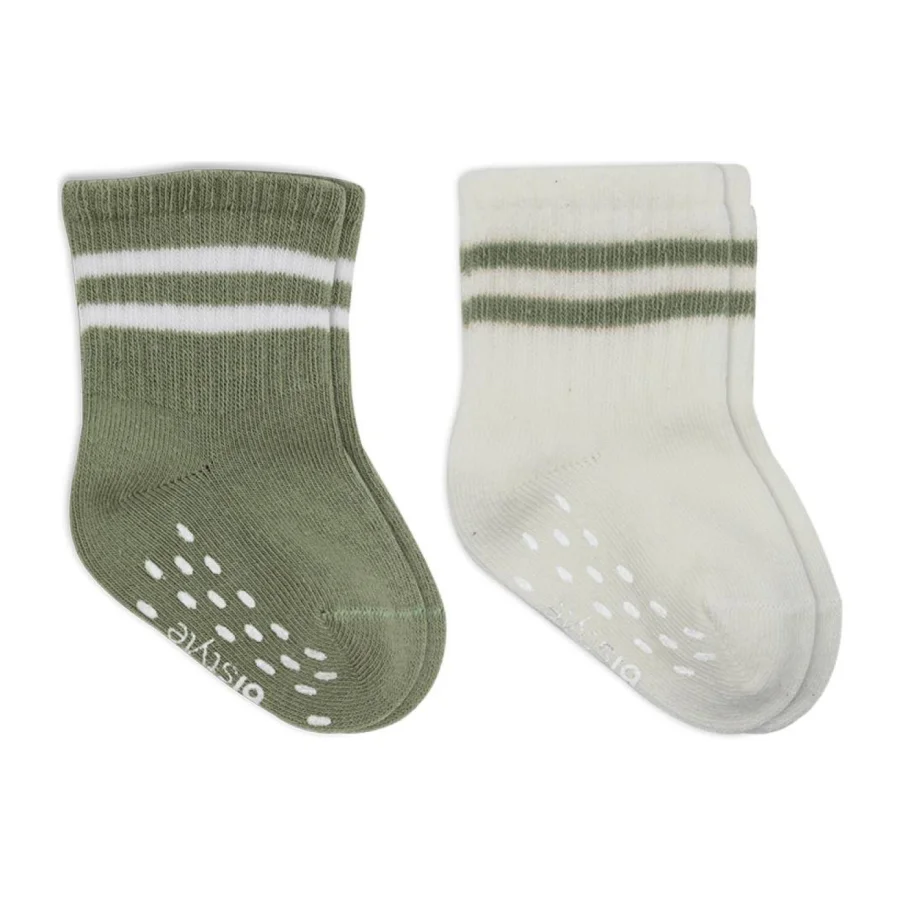 Bistyle Çemberli Kaymaz Soket Çorap, 2'li, Nil, Ekru