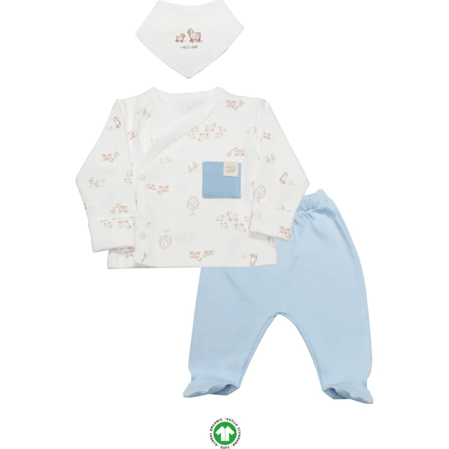 Bistyle Curly Lamb 3'Lü Zıbın Takımı 13107 Bej Ekru