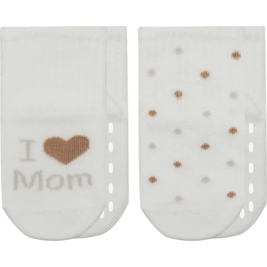Bistyle Mom Dad Penye Kaymaz Soket Çorap, 2'li, Puan, Mom