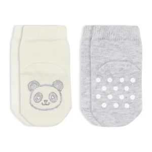 Bistyle Hayvan Figürlü Kaymaz Soket Çorap, 2'li, Gri, Ekru