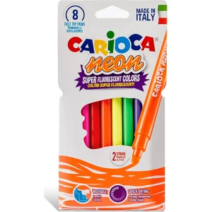 Carioca Fosforlu Yıkanabilir Keçeli Boya Kalemi, 8'li