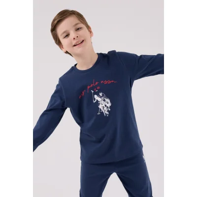 U.S. Polo Assn Uzun Kol Pijama Takım US2233-4 Koyu İndigo