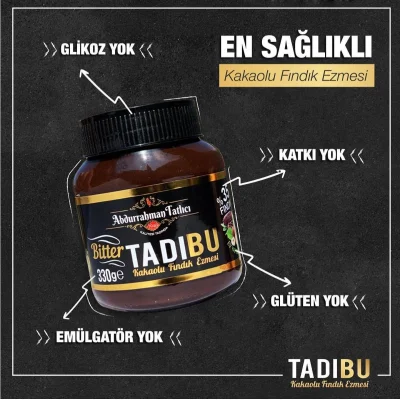 Abdurrahman Tatlıcı Tadıbu Kakaolu Fındık Ezmesi, 330 g