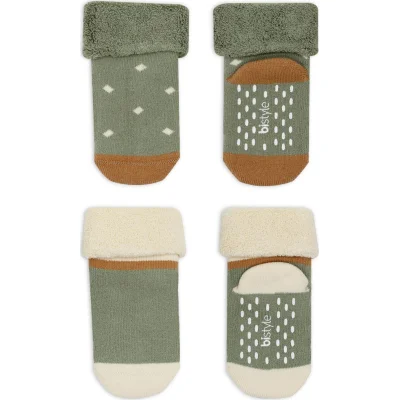 Bistyle Puanlı Kaymaz Havlu Soket Çorap, 2'li, Nil