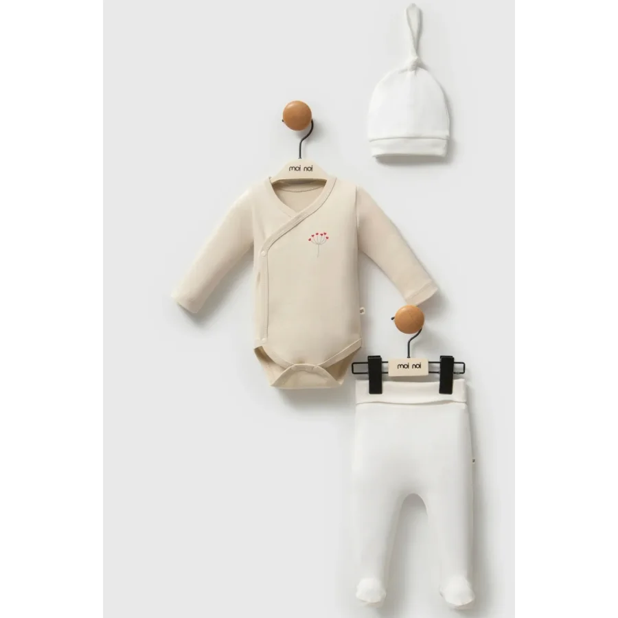 Moi Noi Kokina Şapka Body Pantolon Takım MNB5333 Bej