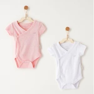 Andywawa Jacquard Basic Zıbın Badi, 2'li, Koyu Pembe, Beyaz