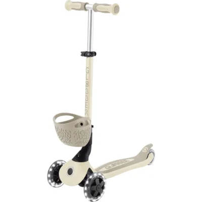 Globber Go Up Baby 360 Scooter, Işıklı, Koyu Bej