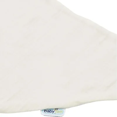 BabyJem Ahşap Diş Kaşıyıcılı Bürümcük Müslin Önlük, Ekru
