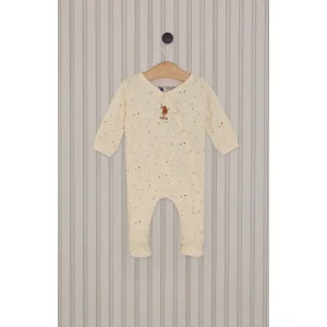 U.S.Polo Kız Bebek Patikli Tulum, Krem