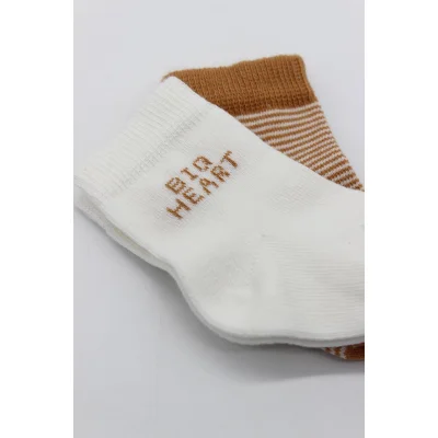 Bistyle 2'Li Big Heart Penye Soket Çorap 10117 Hardal