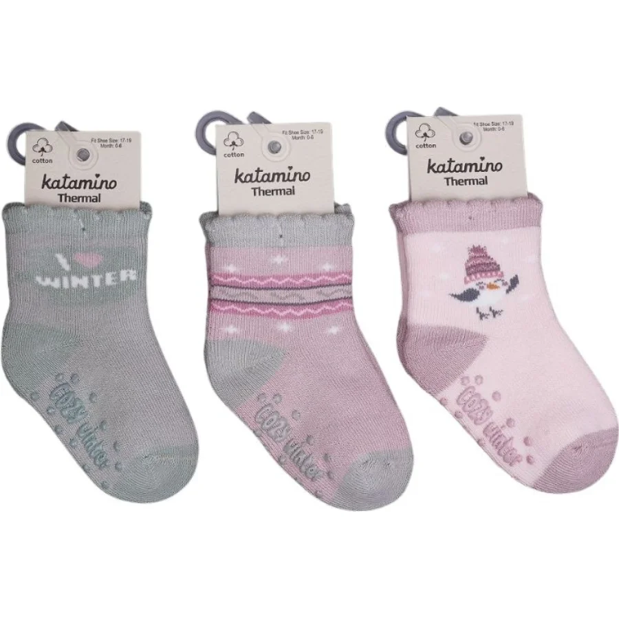 Katamino Zerin Abs'li Kız Bebek Havlu Soket Çorap K45908 Asorti