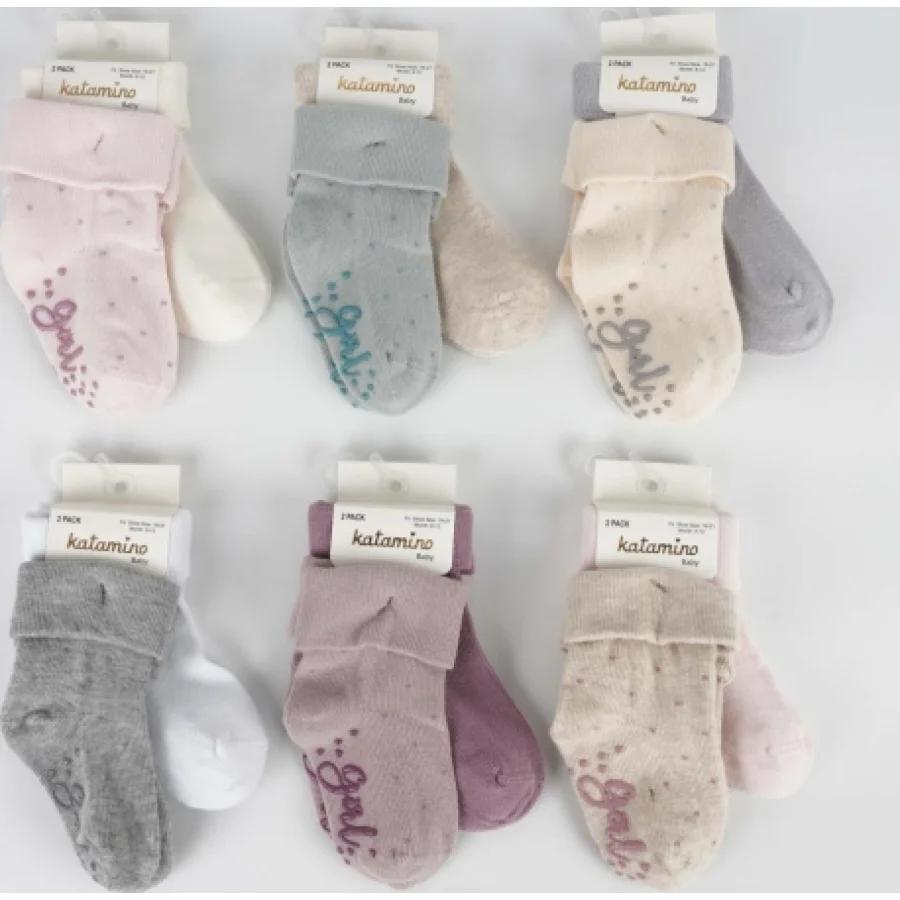 Katamino Mettila Abs'li Kız Bebek Soket Çorap, 2'li, Asorti