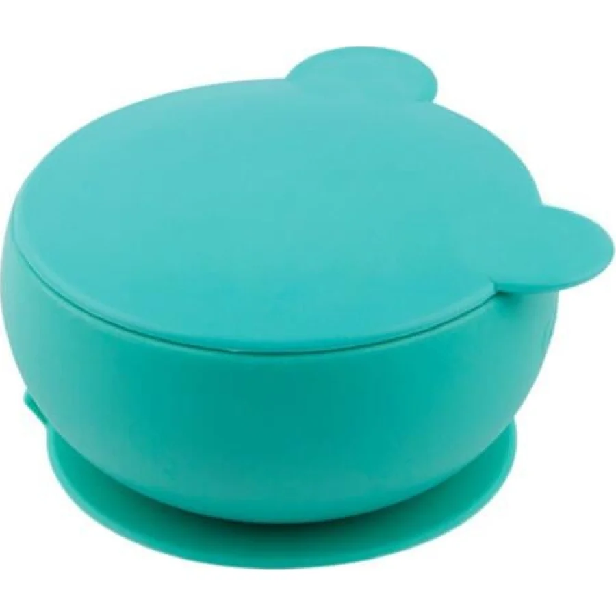 OiOi Silikon Kapaklı Kase, Aqua Green