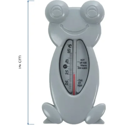 BabyJem Kurbağa Banyo ve Oda Termometresi, Gri