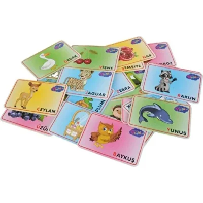 PlayWood Eğitici Resimli Bilgi Kartları Harfler 26