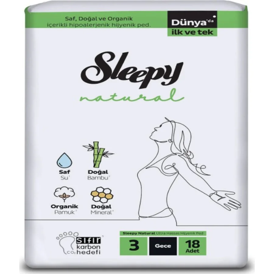 Sleepy Natural Süper Eco Paket Gece, 18 Adet