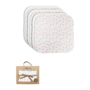 Bistyle Stars Kutulu Penye Mendil, 6'lı, 20x20 cm, Pudra