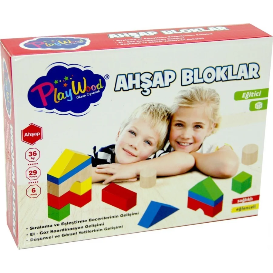 Play Wood Ahşap Bloklar, 29 Parça