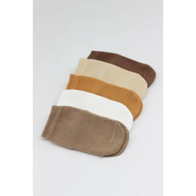 Bistyle 5'li Penye Soket Kutulu Basic Çorap 10131 Bej