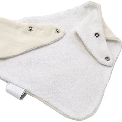 BabyJem Ahşap Diş Kaşıyıcılı Bürümcük Müslin Önlük, Ekru