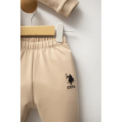 U.S. Polo Assn Takım USB2548 Beyaz-Bej, 2'li, Bej