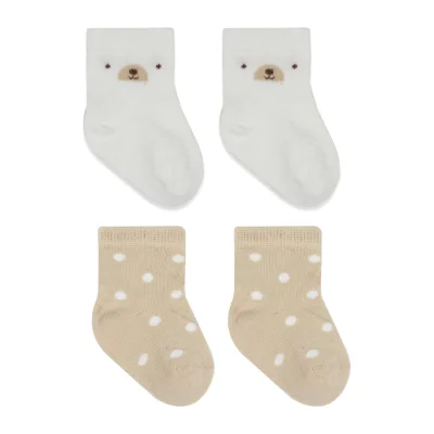 Bistyle So Bear Penye Soket Çorap, 2'li, Ekru, Bej