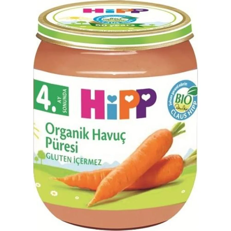 Hipp Organik Havuç Püresi, 125 g