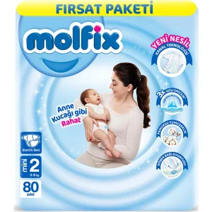 Molfix Bebek Bezi, 2 Beden, 80 Adet