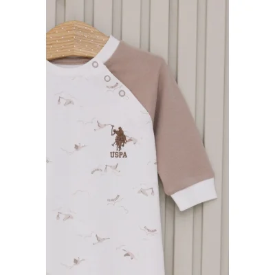 U.S.Polo Erkek Bebek Uzun Kol Patiksiz Tulum, Krem