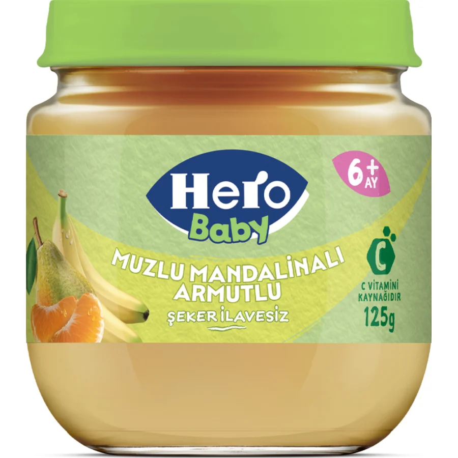 Hero Baby Muzlu Mandalinalı Armutlu Kavanoz Mama 125 Gr