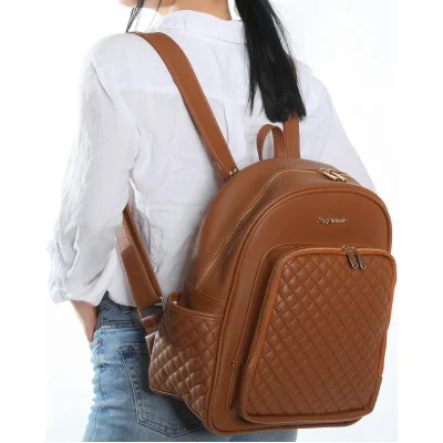 M&Y Dust Deri Anne Bebek Bakım Sırt Çantası, Taba