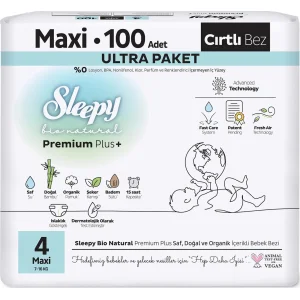 Sleepy Bio Natural Bebek Bezi, 4 Beden, 100 Adet