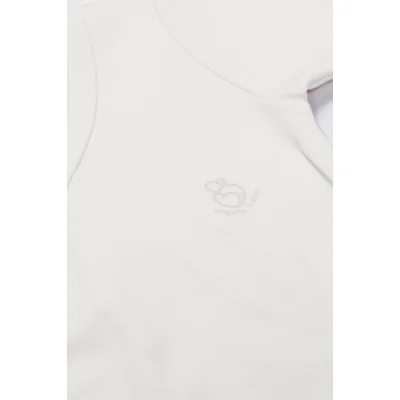 Bistyle Organik Natural Basic Style Kruvaze Uzun Kol Body, Ekru