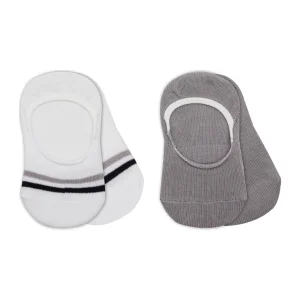 Bistyle Penye Babet Silikon Çemberli Çorap, 2'li, Gri, Beyaz